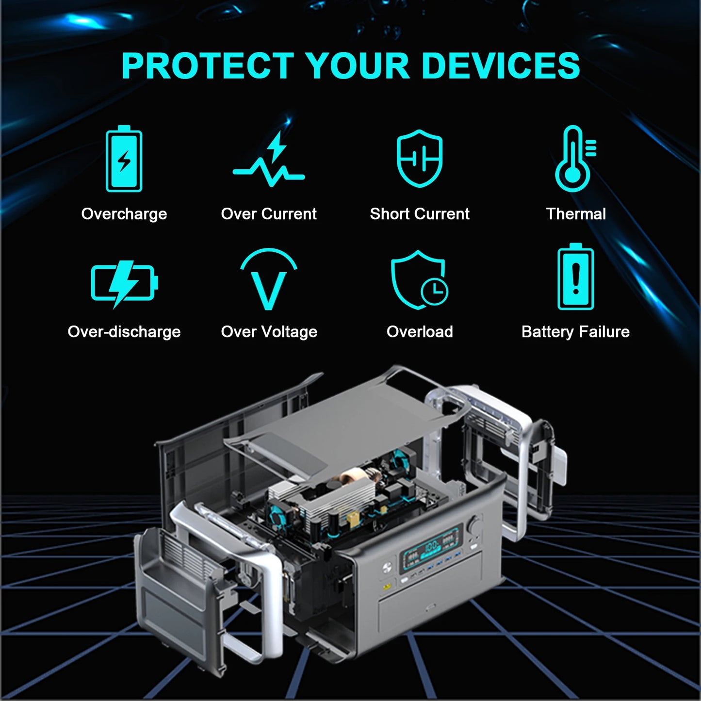 CTOLITY AP1000 1600W Portable Power Station 1024Wh Solar Generator LiFePO4 Battery Camping Travel Blackout Pure Sine Wave