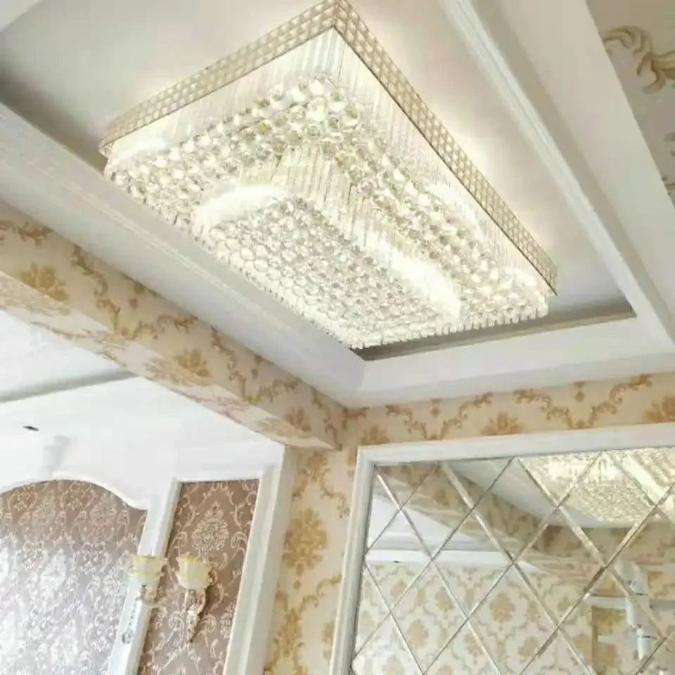 Manufacturers Wholesale Chandelier Lamp Suspend Lobby Gold Hanging Rectangular Living Room Bedroom Restaurant LED Ceiling Lights