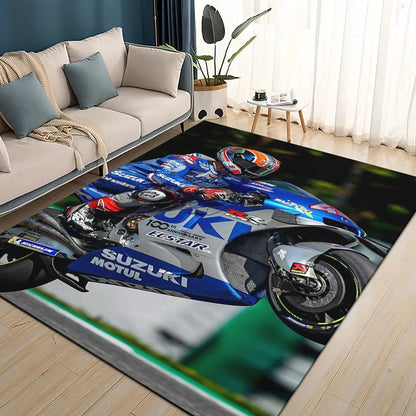 Suzuki Motorcycle Large Carpet Rug for Home Living Room Bedroom Sofa Doormat Decor Kids Play Area Non-slip Floor Mat Decoration