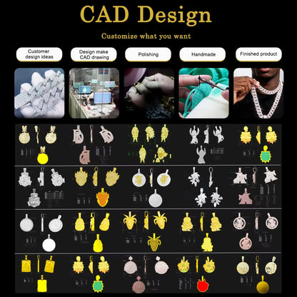 Ice Crystal Wealth Letter Stereoscopic Portrait Hip Hop Personalized Pendant Can Be Paired with Cuban Chain Male and Female Rap Singer Party Accessories Unique Jewelry Anniversary Gifts