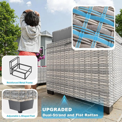 Outdoor PE Wicker Modular Patio Sectional Sofa Set