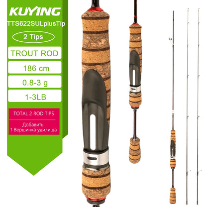 KUYING TETON Spinning Casting Rod For Fishing Lure Rods BFS Pole Carbon 0.8-8g 1-8lb FUJI Parts Baitcaster