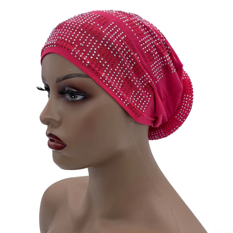 Summer Breathable Turban Cap for Women Muslim Under Scarf Cap African Lady Head Wraps Bonnet