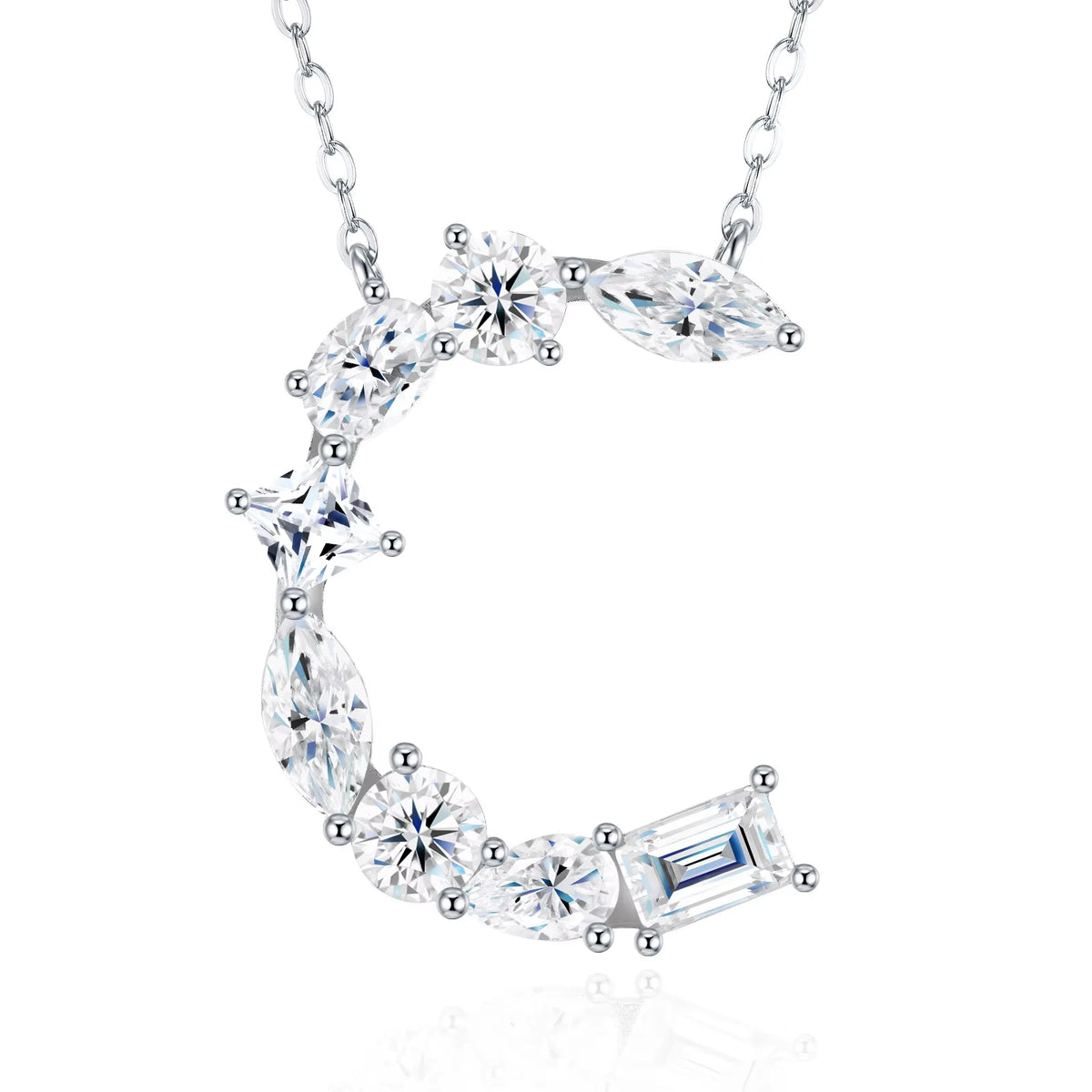 Fashion 26 Letter Man Women's Moissanite Custom Name Necklace 925 Sterling Silver Moissanite Diamond Pendant Necklace Gift