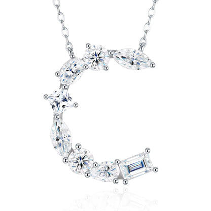 Fashion 26 Letter Man Women's Moissanite Custom Name Necklace 925 Sterling Silver Moissanite Diamond Pendant Necklace Gift
