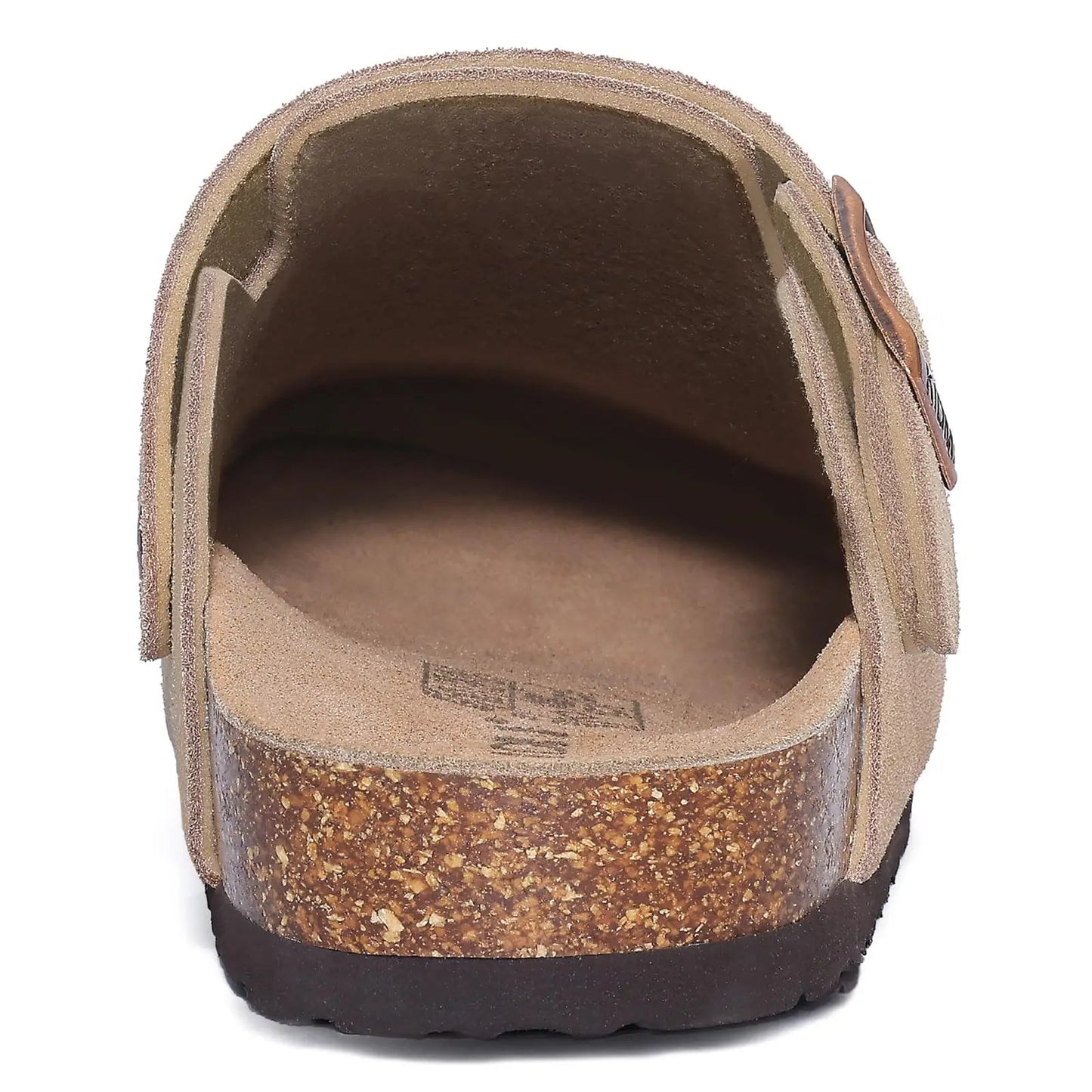 Litfun New Fashion Women's Clogs with Adjustable Strap Cork Footbed Leather Mules with Arch Support Unisex Outdoor Potato Shoes