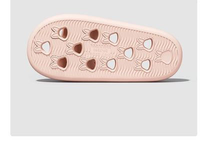 Cute Cartoon Rabbit Indoor Bathroom Slippers For Men Women Summer House Shoes Soft EVA Leaking Style Lovers Home Shower Slides