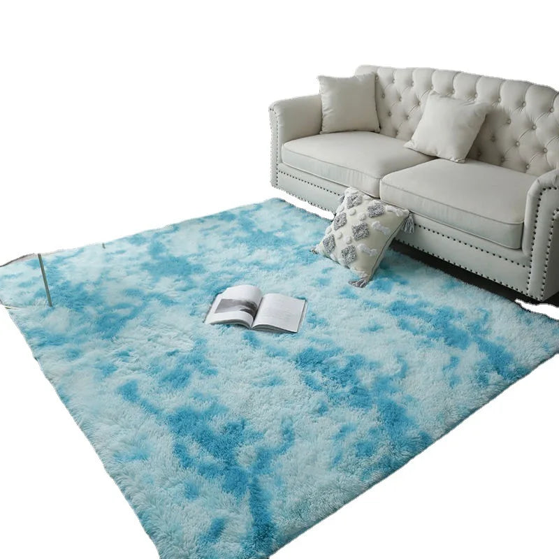 Nordic Ins Wind Tie-dye Gradual Change Silk Plush PV Plush Living Room Coffee Table Mattress Bedside Bedroom Dining Room Carpet