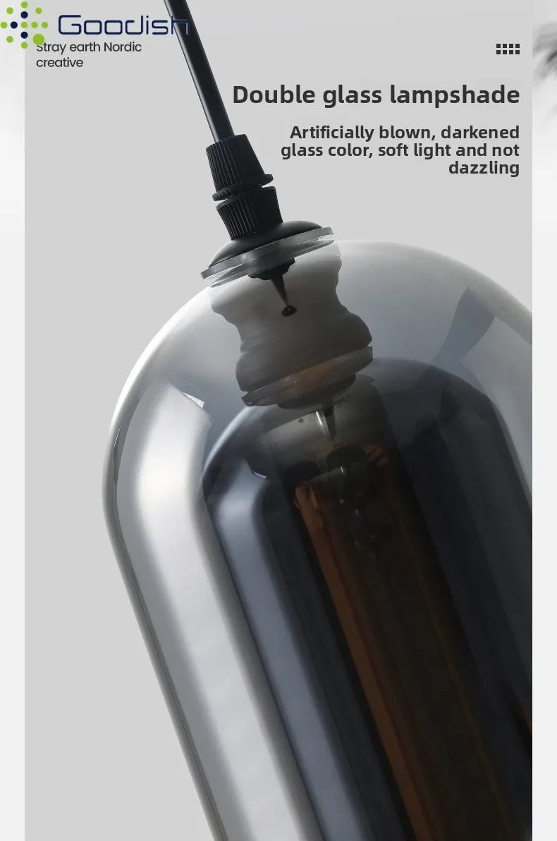 Modern Crystal Coal Oil Glass Stone Bottle LED Pendant Lights Art Creative Indoor Lamps for Bedroom Home Decoration Chandeliers