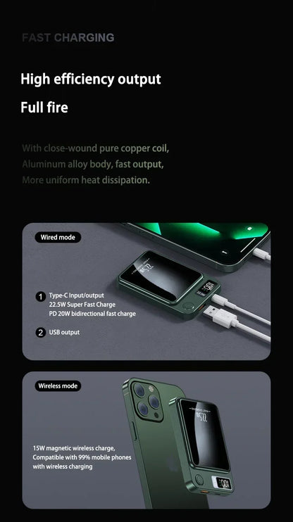 Lenovo PD22.5W Fast Charging Magnetic Wireless 500000mAh Large Capacity External Battery Power Bank For iPhone Samsung