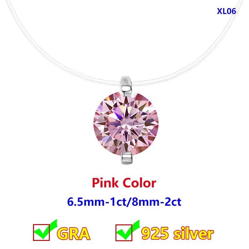 Moissanite Transparent Fishing Line for Women Mermaid Tears Necklace Creative Women's Moissanite Diamond Clavicle Chain