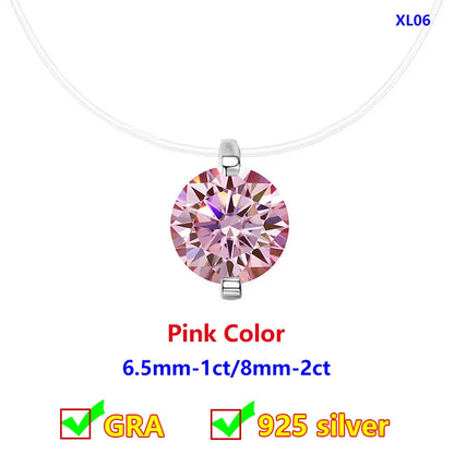 Moissanite Transparent Fishing Line for Women Mermaid Tears Necklace Creative Women's Moissanite Diamond Clavicle Chain