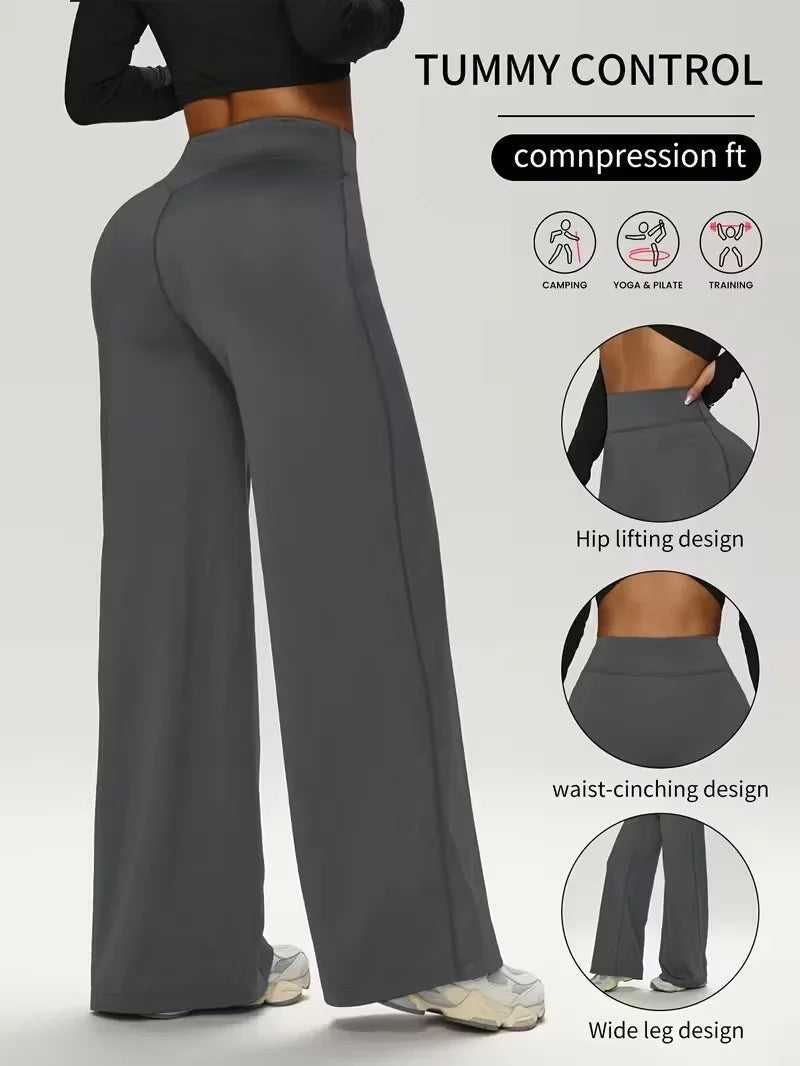 Women's Soft Straight Leg Sports Pants Breathable Lightweight Fitness Gym Wear Outdoor Yoga Trousers Loose Running Trousers