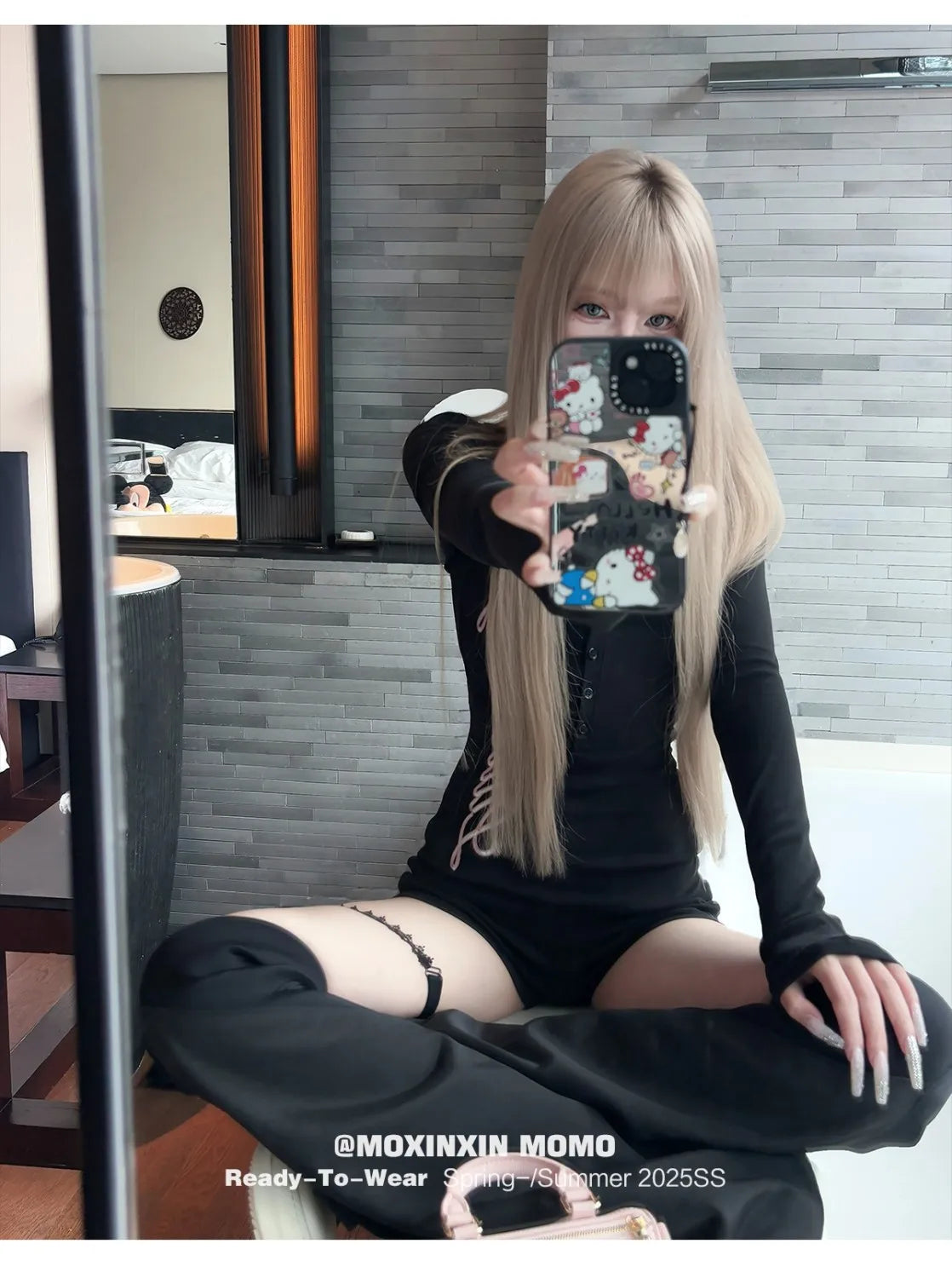 Pure Desire American Long Sleeved T-shirt Jumpsuit Slim Fit Letter Spicy Girl Sexy Sports Fitness Yoga Cycling Jumpsuit Shorts