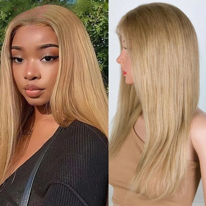 Debut Blonde Straight Lace Front Wigs 13x6x1 Lace Part Human Hair Wig For Women Transparent Lace Highlight Colored Remy Hair