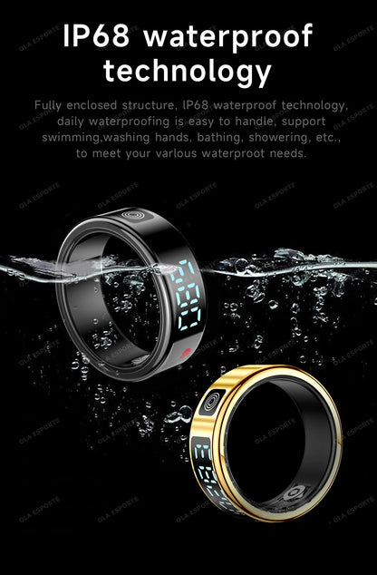 2026 Smart Ring with Display Screen and Touch, Wireless Charging, Health Manager, 5 ATM Waterproof For Men Women Rings R12 R11