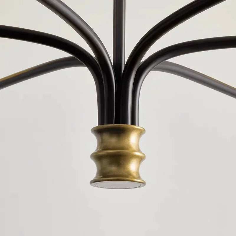 2025 Mid Century Chandelier Minimalist Wrought Iron Light Designer Black Amd Gold Lights Country Hall Bedroom Dining Room Lighti
