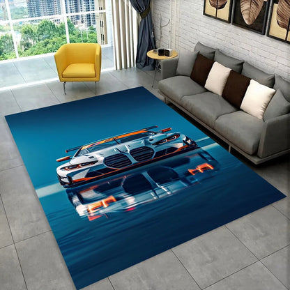 3D E36 Racing Car Motorcycle Rug Carpet for Living Room Bedroom Decor,kids Play Non-slip Decoration for Sofa Doormat Gift