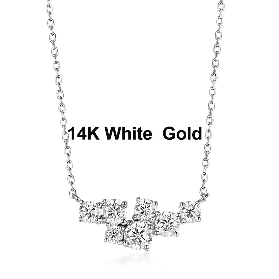 Kuololit 58514K 10K 9K Moissanite Necklace for Women Solid Rose gold Luxury Pendant For Engagement Party Anniversary With Chain