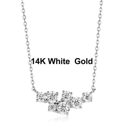 Kuololit 58514K 10K 9K Moissanite Necklace for Women Solid Rose gold Luxury Pendant For Engagement Party Anniversary With Chain