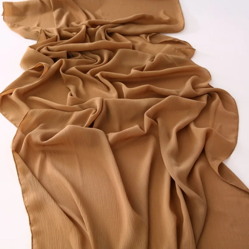 180*70CM Chiffon Hijabs For Woman Soft Long Turban Veil Scarves Muslim Hijab Shawls Islam Women Head Wraps Accessoires Ramadan