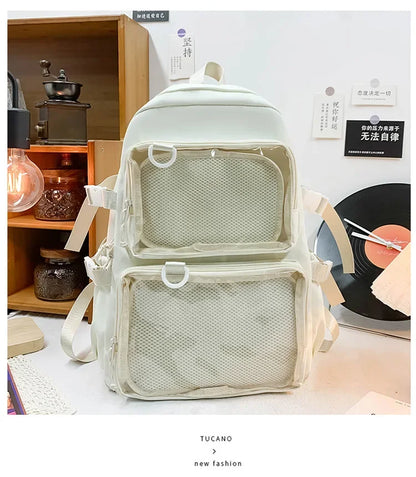 Japanese Kawaii Itabag Women New 2026 Transparent Backpack Women Large Capacity Ita Backpack School Bags for College Student JK