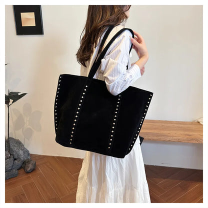 Fashion Microfiber Solid Sewing Shoulder Bags 2025 High Quality Retro Sweet Handbags Brand Sequined Large Capacity Bag for Women