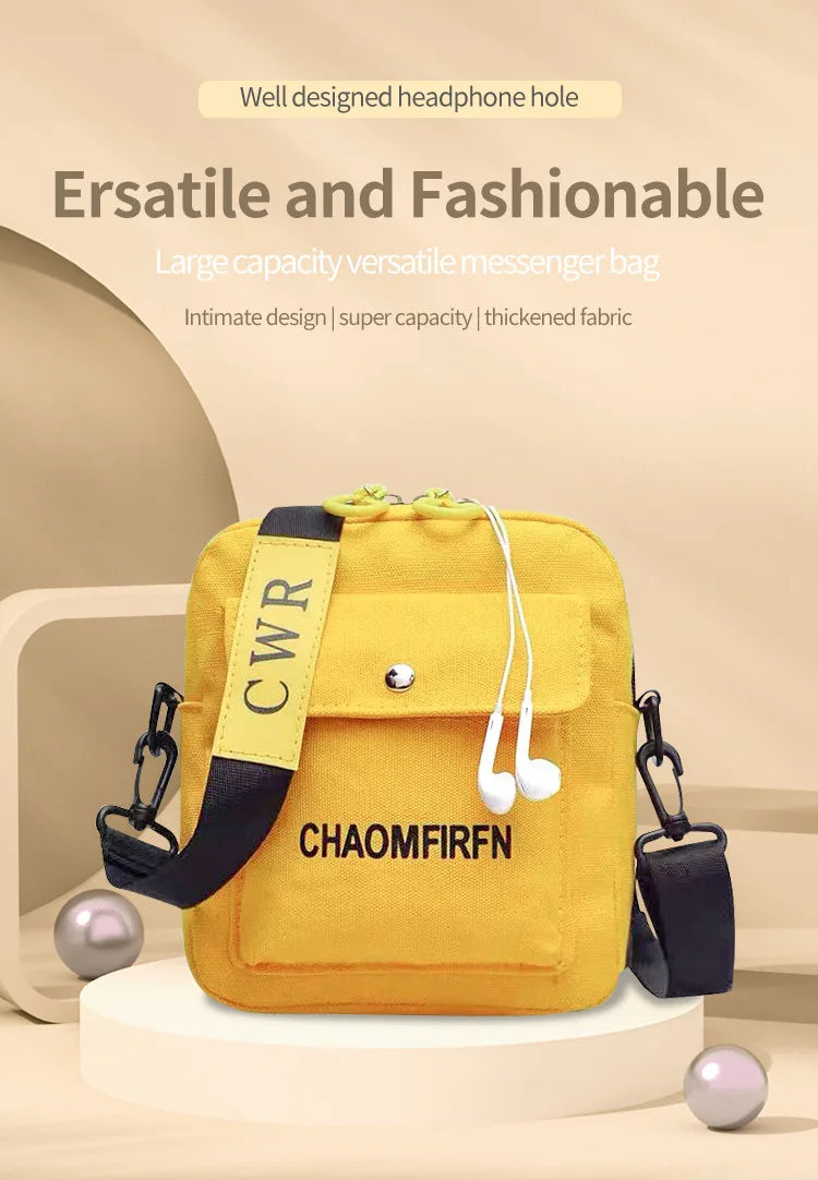 Small Canvas Bag Women's Crossbody Shoulder Bags for Women Messenger Coin Purse Cartoon Cell Phone Shoulder Bags Phone Handbags