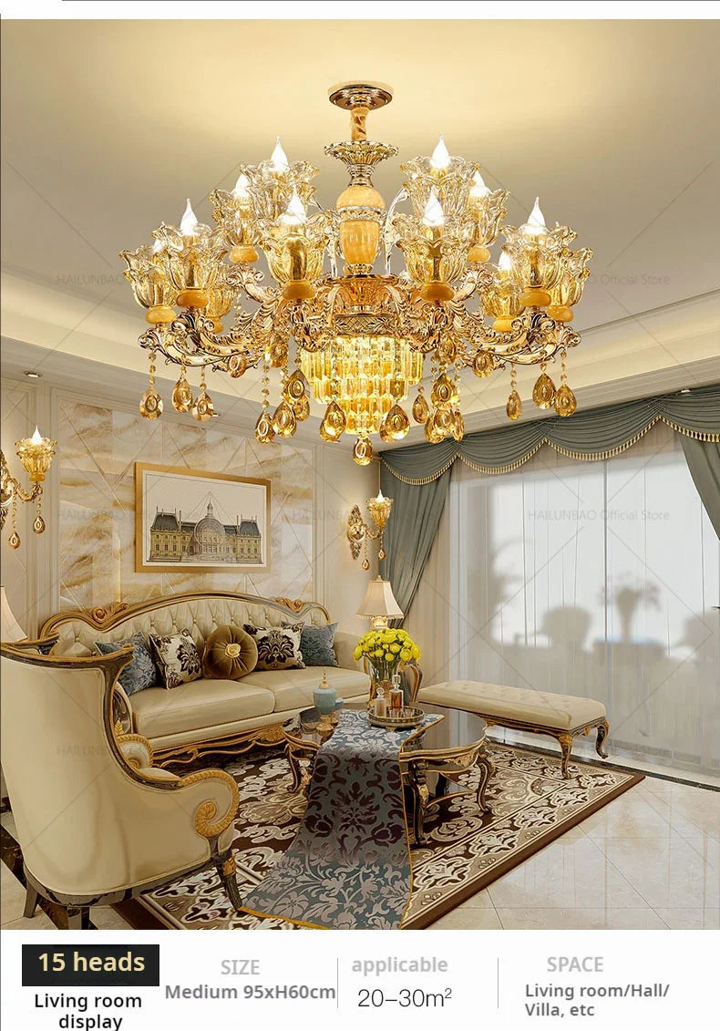 Postmodern Chandelier Living Room Lights European Dining Room Bedroom Home Master Luxury Atmospheric Lamps Villa Crystal Lamps