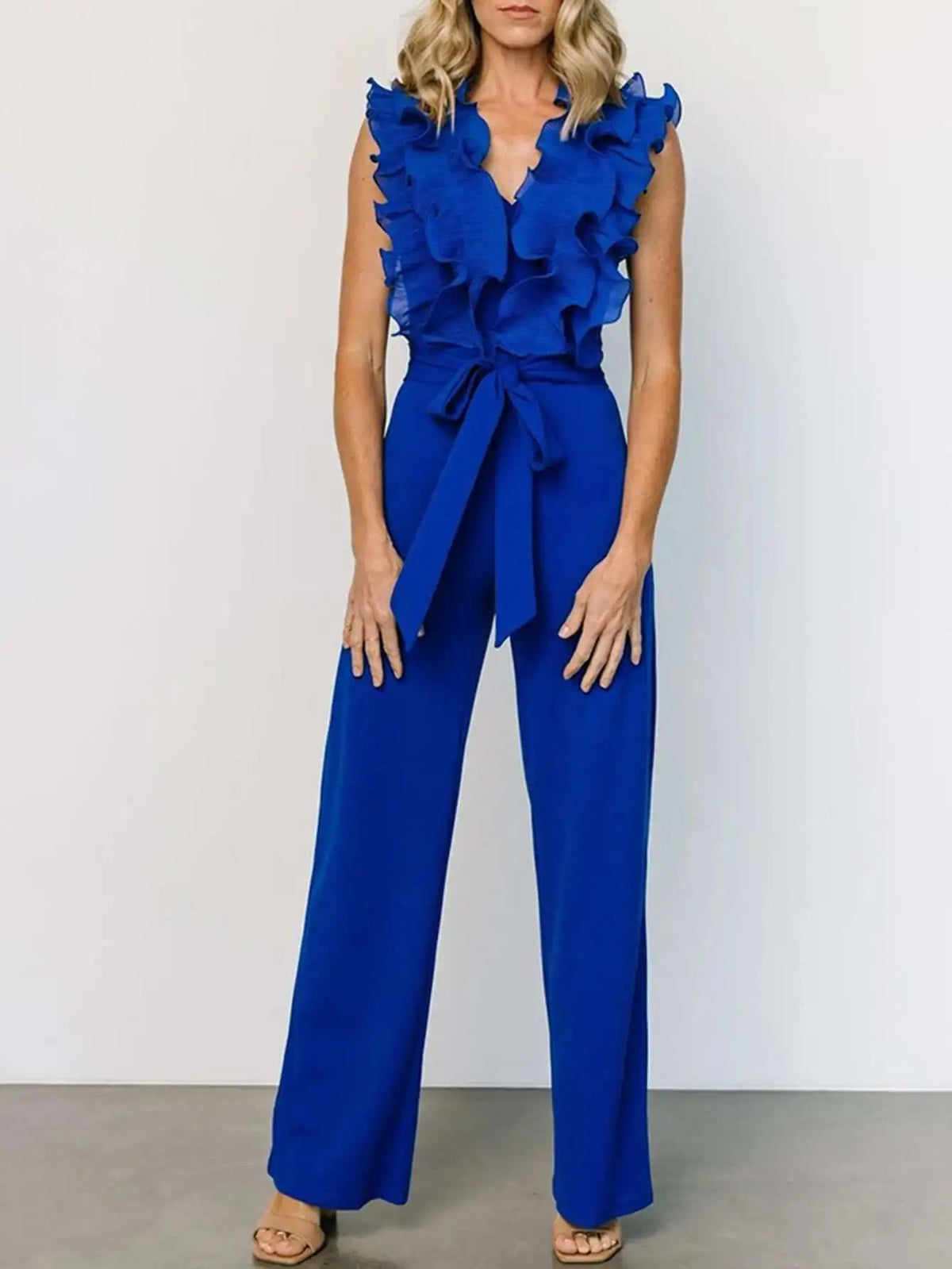 Sexy Backless Ruffles Jumpsuit Women Summer Fashion Romper Jumpsuit Woman One Pieces Streetwear Elegant Birthday Party Jumpsuits