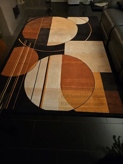 Europe and America Luxury Rugs for Living Room Decoration Home Golden Parlor Large Carpet Non-slip Bedroom Mat Washable Soft Rug