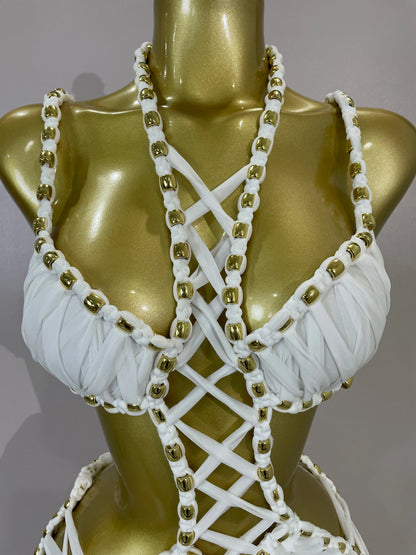 2026 Women Sexy White Halter Neck Perspective Hollow Mini Dresses Summer Backless Nightclub Party Evening Club Performance Dress