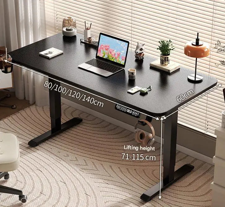 Electric Standing Desk 80/100/120/140cm Height Adjustable Office Computer Desk Study Gaming Table for Workstation Business Use