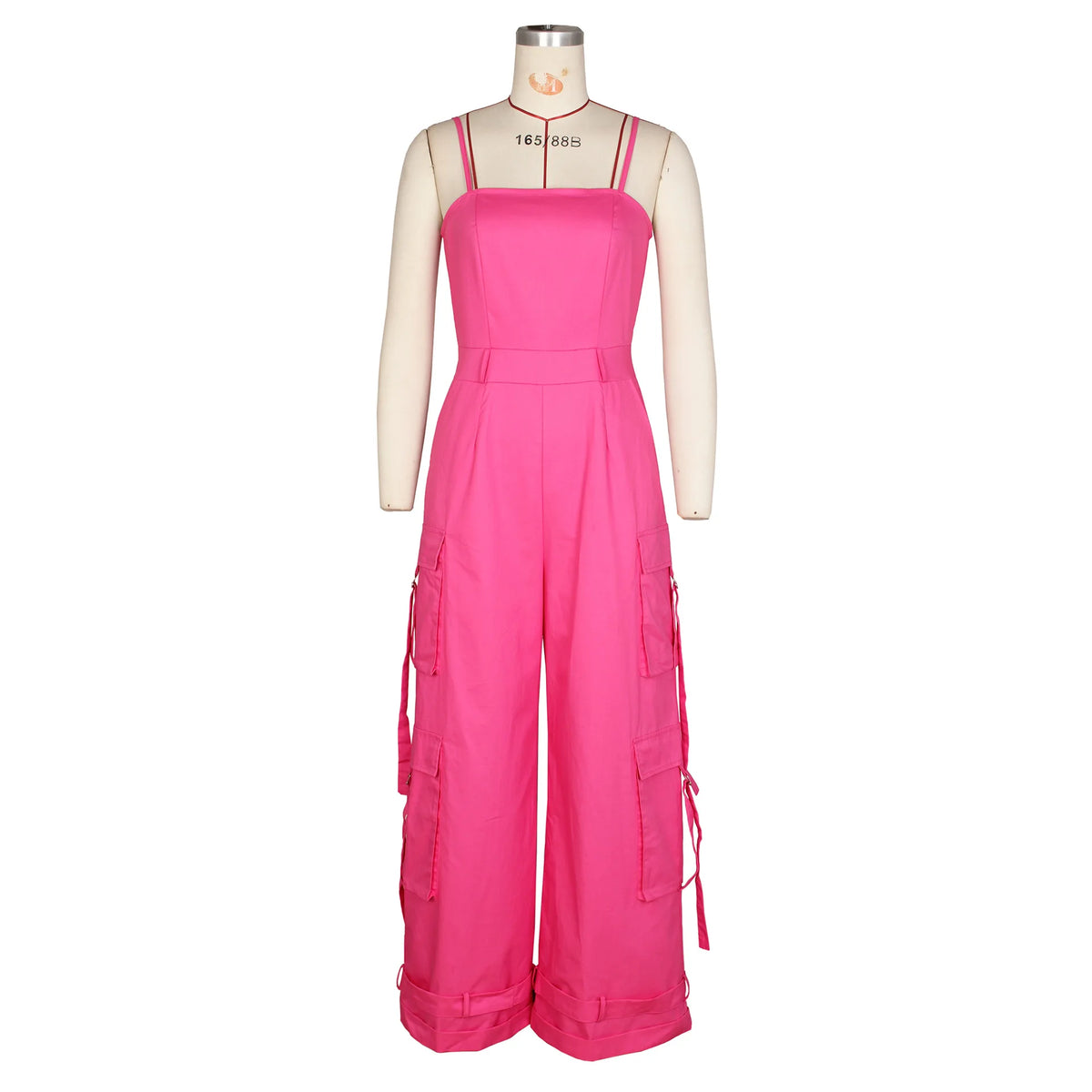 Jumpsuits Women One Piece Cargo Pant Wide Leg Long Pants Loose Casual Sling Sleeveless Overalls Y2k Strapless Solid Rompers