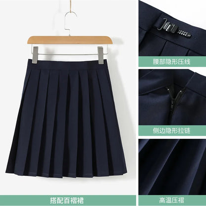 Navy Blue JK Uniform, Red Tie Three Basic Sailor, Short/long Sleeve Japanese School Uniforms For Girls Pleated Skirt JK Sets