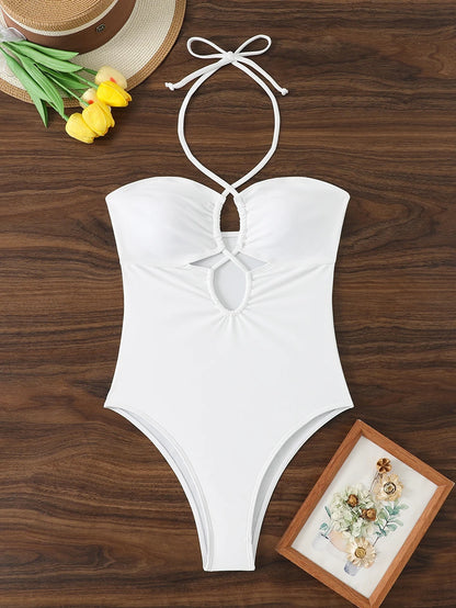 Sexy Halter Bathing Suit Woman Bandeau Swimwear One Piece Women's Swimsuit 2026 Female Bathwear Swimming for Beach Wear Monokini