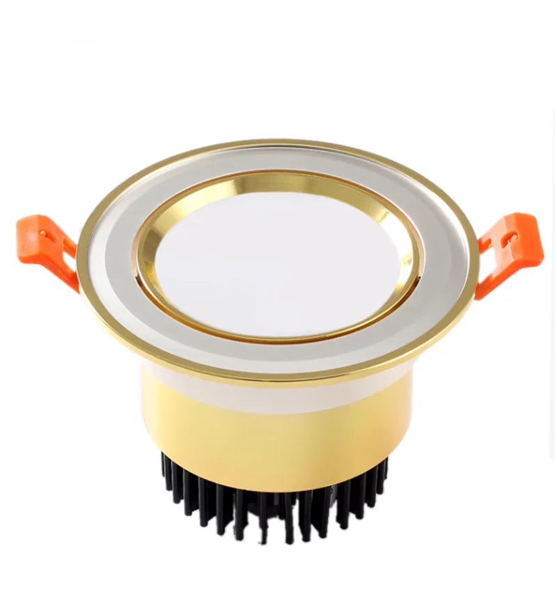 Gold Electroplating Ultra-High Quality Recessed LED Downlights Dimmable 7W9W12W15W COB Ceiling Spotlights AC90~260V For Home Use