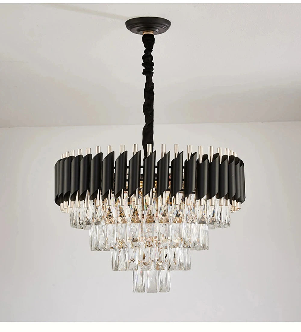 Villa Luxury Living Room Chandelier K9 Crystal Restaurant Pendant Lights Modern Ceiling Chandelier Dining Table Indoor Home Lamp
