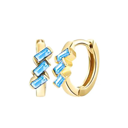 925 Sterling Silver Needle Light Blue Zircon Stud Earrings for Women Fashion Blue Enamel Pendant Earrings Luxury Jewelry Gifts
