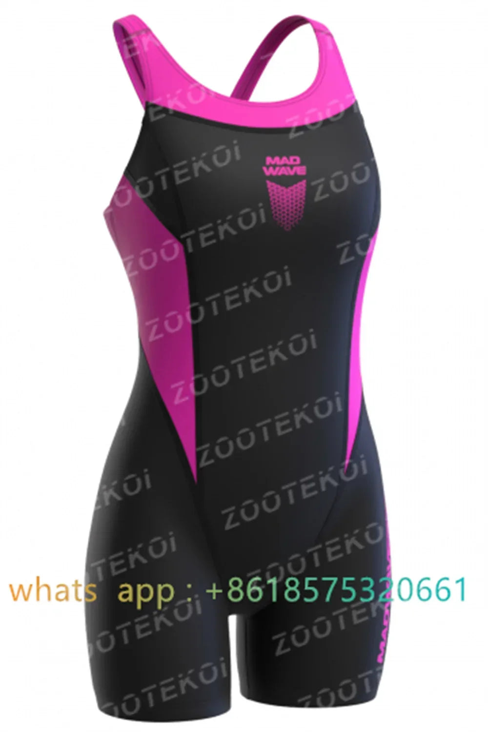 Women Open Back Kneeskin Tech Suit Swimsuit Competition Training Neck to Knee Swimsuit One-piece Jumpsuit Professional Swimsuit