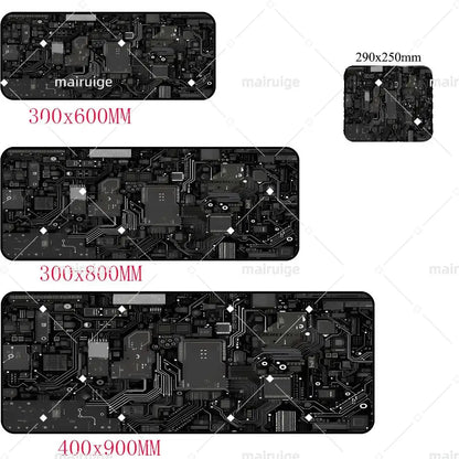 Retro Circuit Board Pattern Mouse Pad Large Computer Accessories Office Game Table Mat Rubber Anti-slip Mousepad Decor Desk Pad