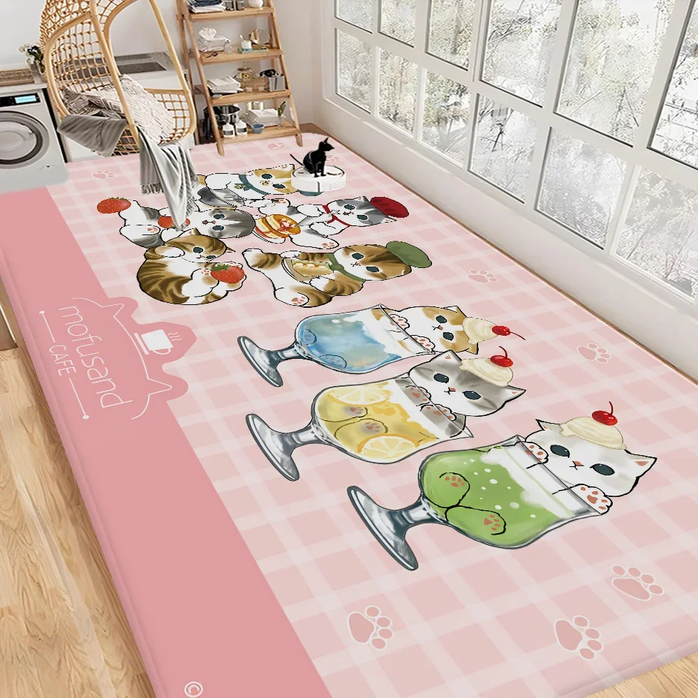 Funny Cat M-Mofusand  Floor Mat Bathroom Mat Kids Room Bedroom Decoration Anti-Slip Doormat Living Room Bedside Area Rugs