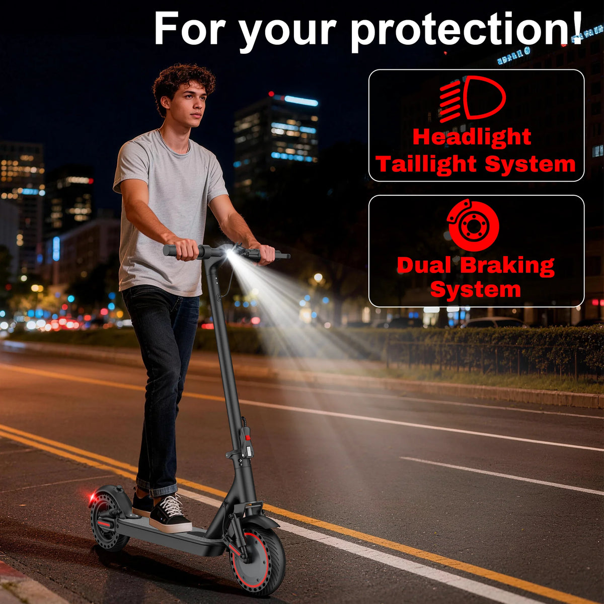 10'' Honeycomb Solid Tire Electric Scooter,500W Powerful Motor,22 MPH Max Speed, 30Miles Range,Foldable E-scooter with Premium Shock Absorption & Dual Braking System, Smart APP Control