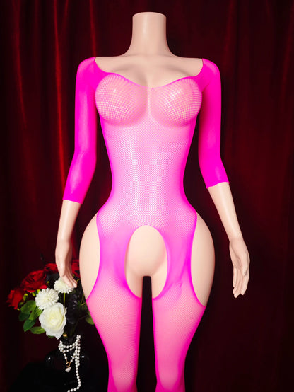 Fishnet Jumpsuit Bodystockings Sexy Lingerie Mesh Hollow See-Through Tight Lingerie Erotic Pajamas Elastic Night Club Underwears