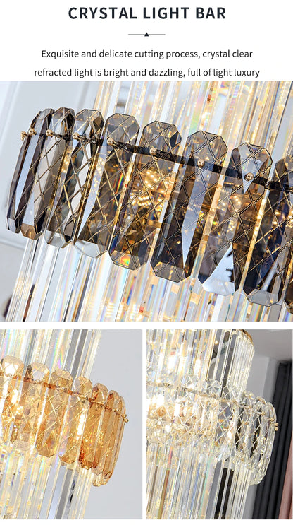 Light Luxury Large Chandelier Spiral Staircase Chandelier Luxurious And Atmospheric Duplex Villa Hotel Lobby Chandelier