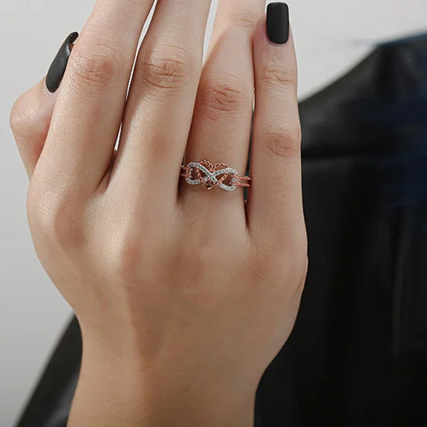 Black Rose Gold Color Heart Rings for Women Weight Loss Ring Magnetic Therapy Ring Yoga Energy Valentine's Day Birthday Gift