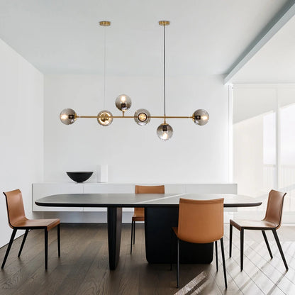 Northern Europe Dining Room Chandeliers Designer One Character Long Strip Pendant Lamp Decoration Maison LED Lights