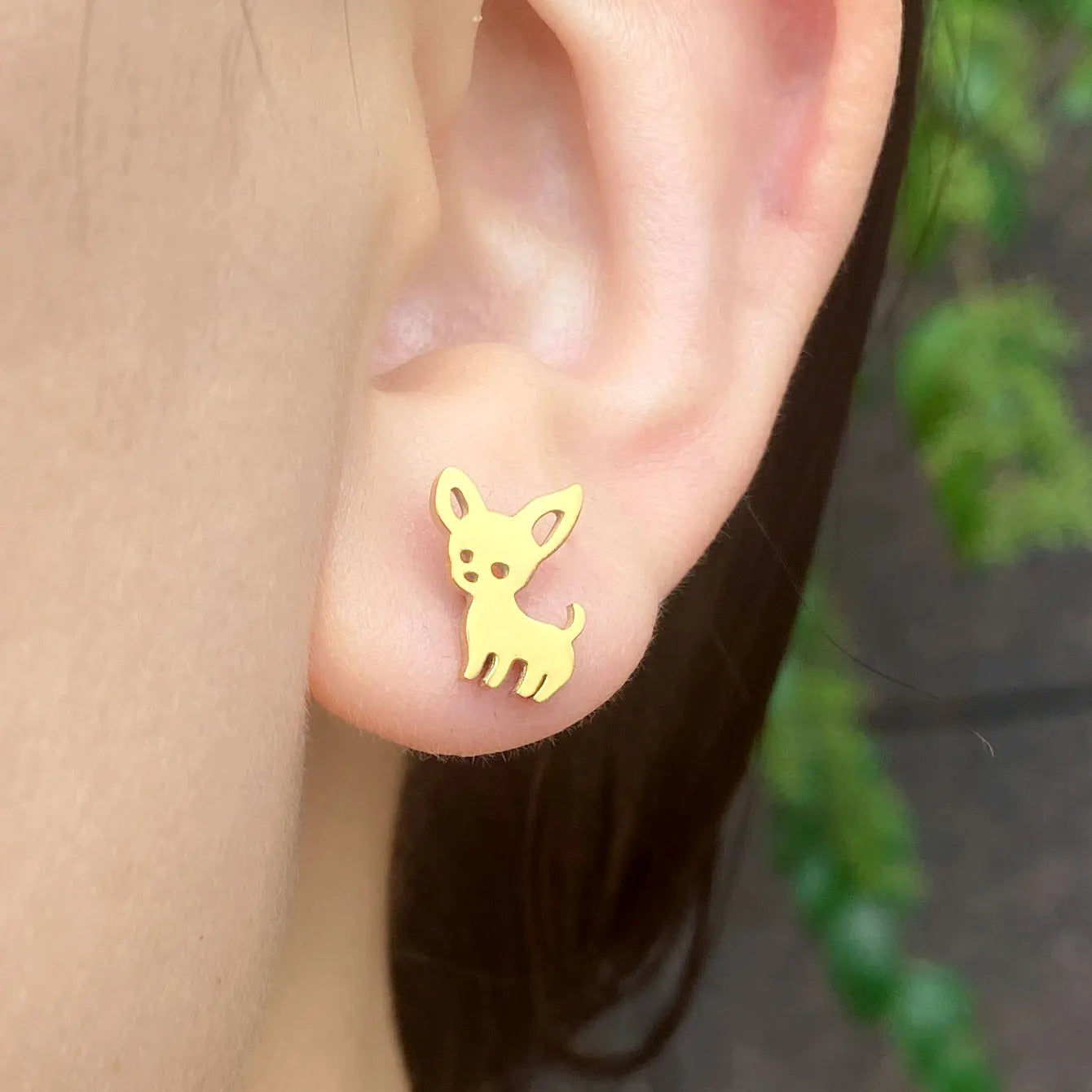 Minimalist Stainless Steel Earings Mini Heart Star Geometric Stud Earrings For Women Cute Cat Dog Flower Leaf Earrings Jewelry