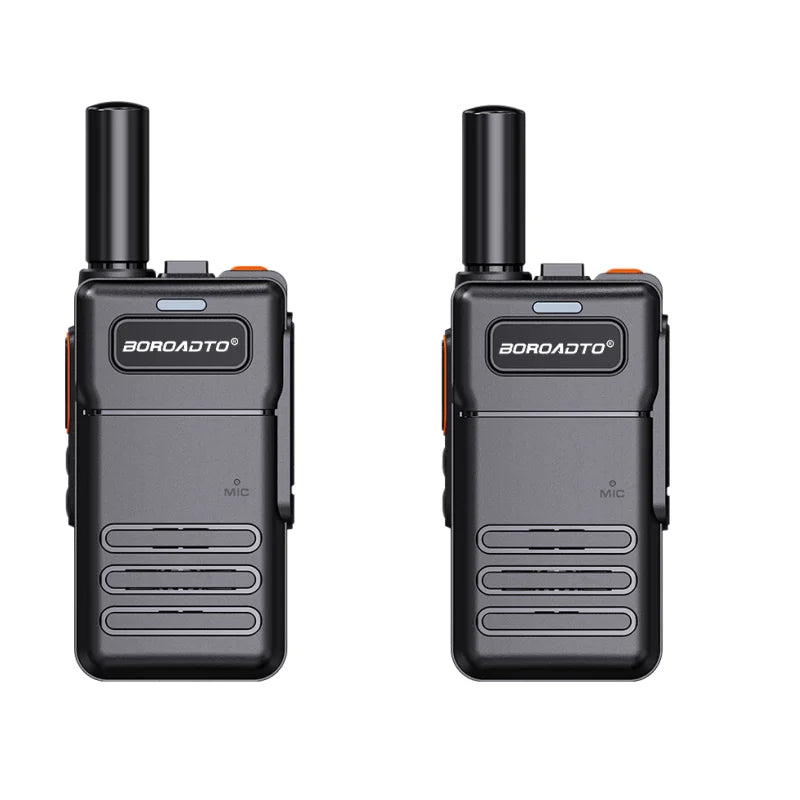 2Pcs Mini Walkie Talkie Set 16 Channels UHF 400-470MHz Baofeng Style Two-Way Radio Long Range Rechargeable Portable Communicatio
