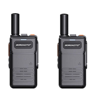 2Pcs Mini Walkie Talkie Set 16 Channels UHF 400-470MHz Baofeng Style Two-Way Radio Long Range Rechargeable Portable Communicatio